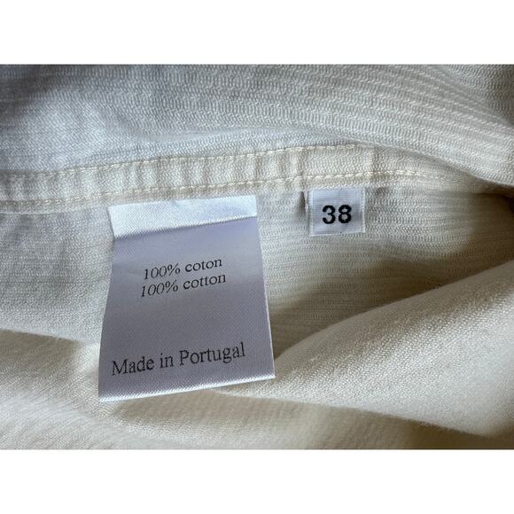 EDITIONS M.R Cream Corduroy Short Sleeve Shirt Size 38 Small - Picture 5 of 7
